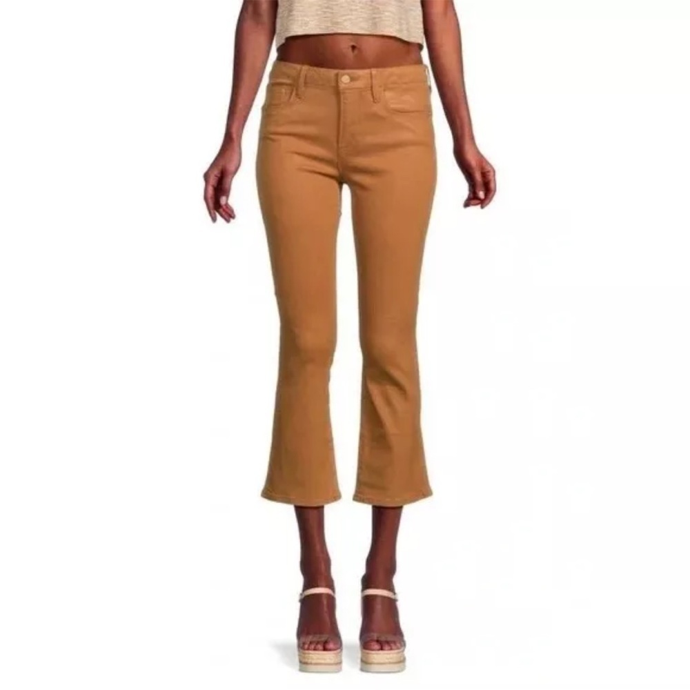 Frame Le Crop Mini Boot Cropped Mid Rise Kick Flare Semi Coated Jean Pants